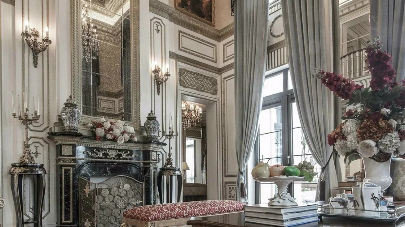 French Palace-Style Living Room Ideas with Luxury Velvet Furniture - RITONG HOME Furnishing