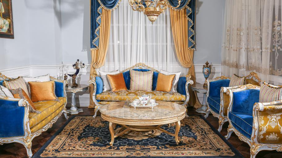 Gold Coffee Table: French Round Coffee Table & Custom Coffee Table by Ritong Furnishing - RITONG HOME Furnishing