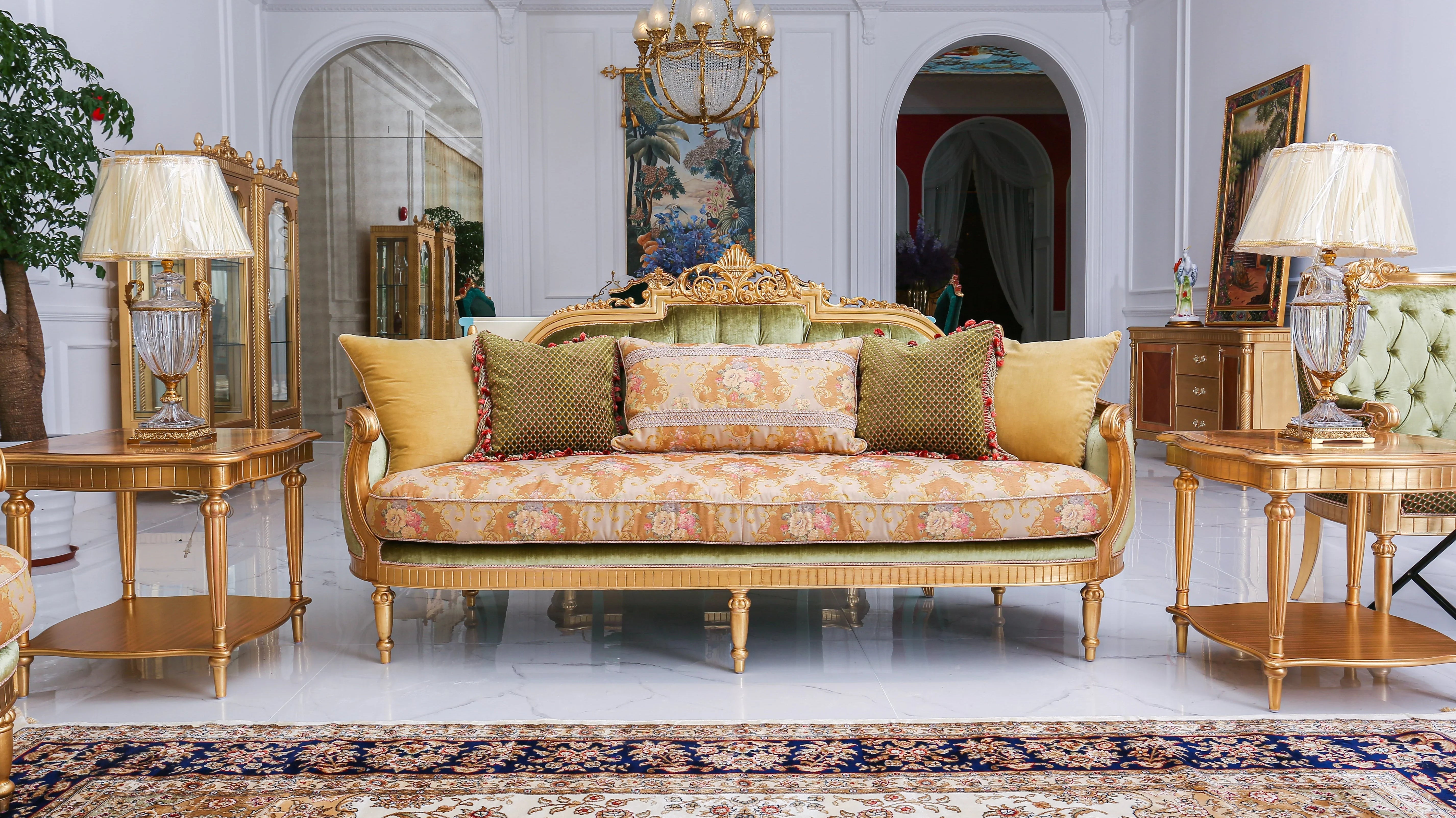 Green Velvet Sofa: Luxurious Sofa for French Living Rooms by Ritong Furnishing - RITONG HOME Furnishing