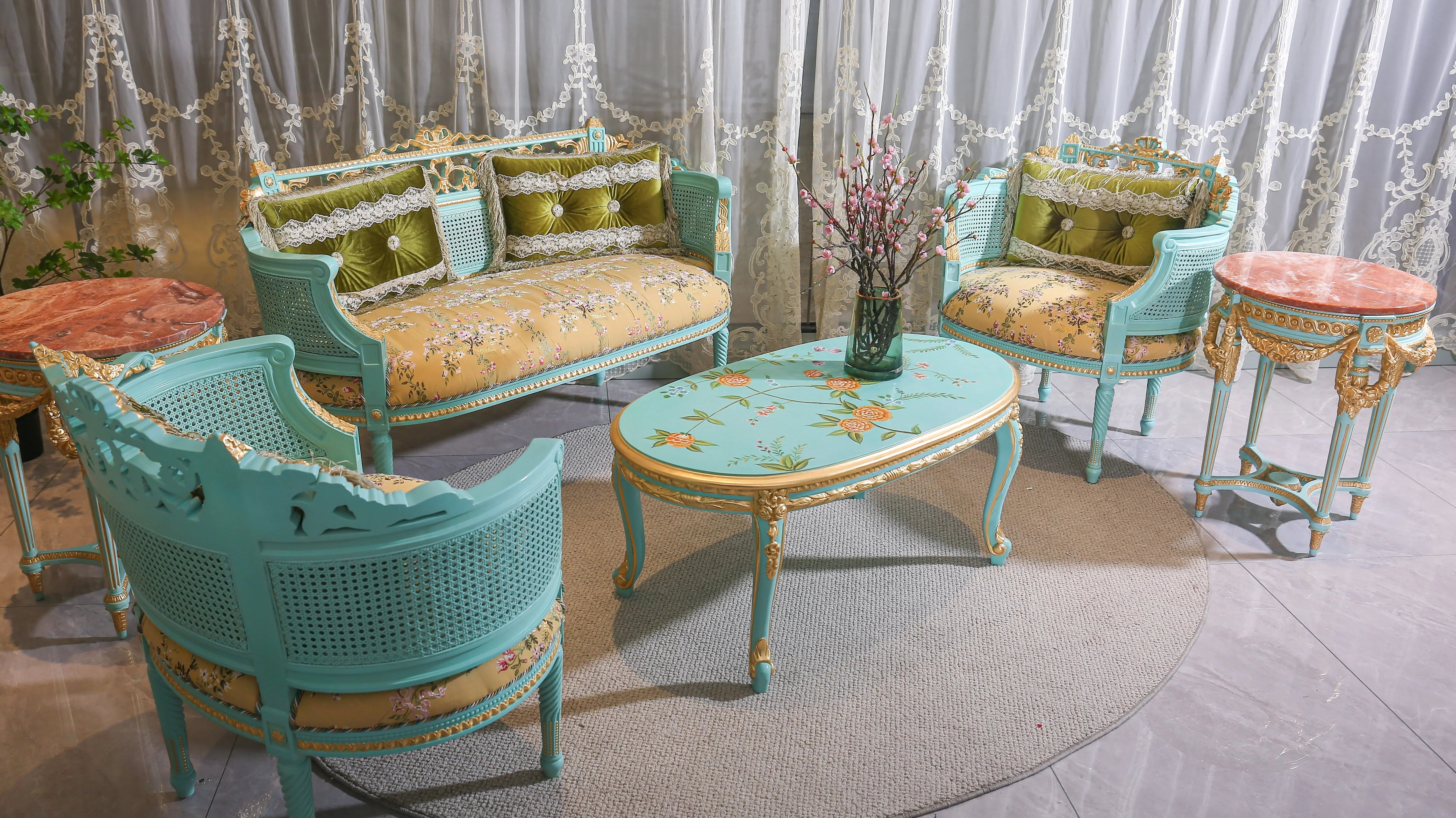 Ritong Furnishing French-Style Wood Coffee Table – Durable & Customizable Wood Coffee Table for Home - RITONG HOME Furnishing