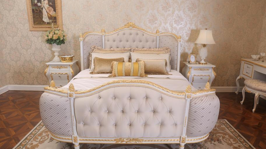 Velvet Bed: Luxury French High End Bedroom Furniture by Ritong Furnishing - RITONG HOME Furnishing