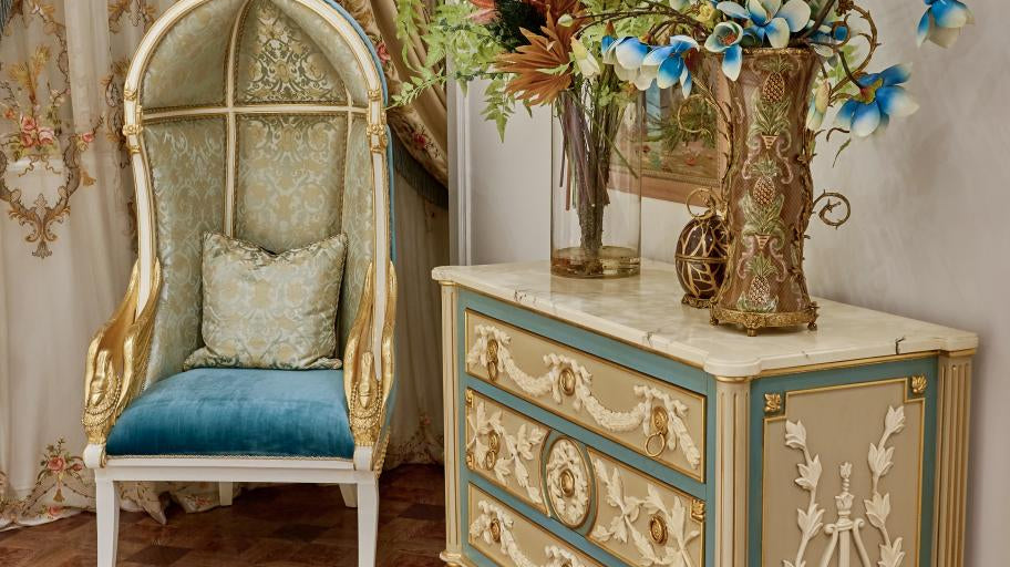 Wood Cabinet: Birdcage Chair & Wood Sideboard Cabinet French Set - RITONG HOME Furnishing