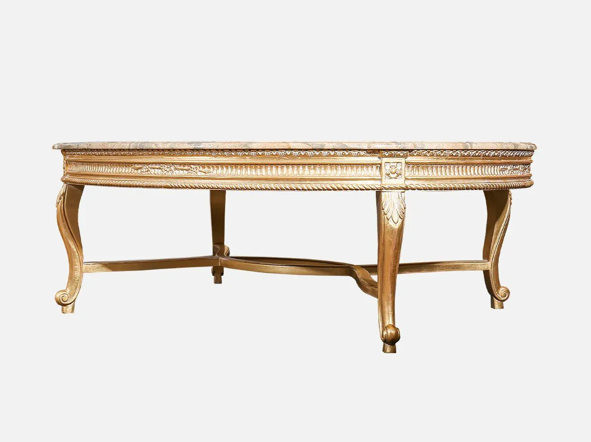 Angled view of CT-1185 showing oval silhouette and elegant carved legs.