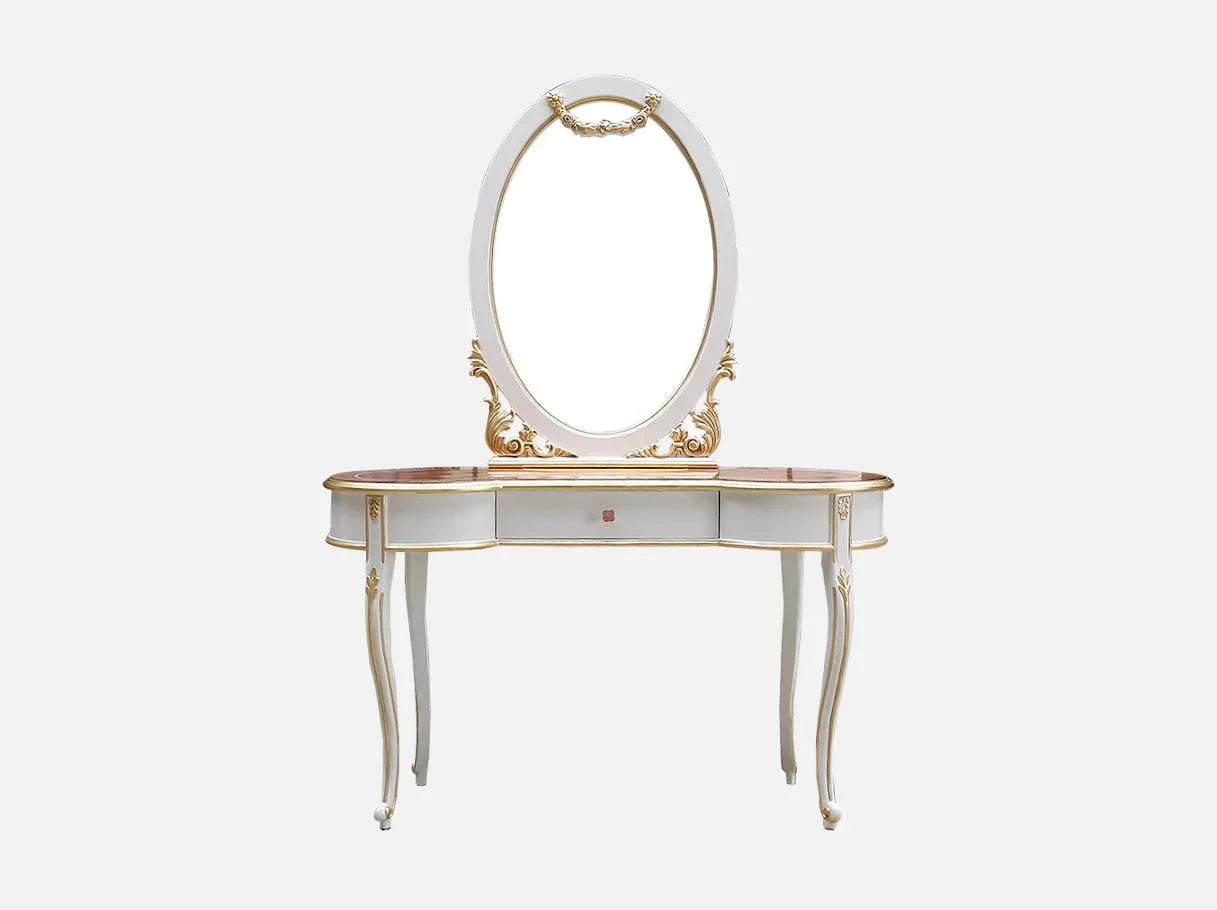 Vintage wood dresser V-056 with hand-carved beechwood frame and gold leaf finish.