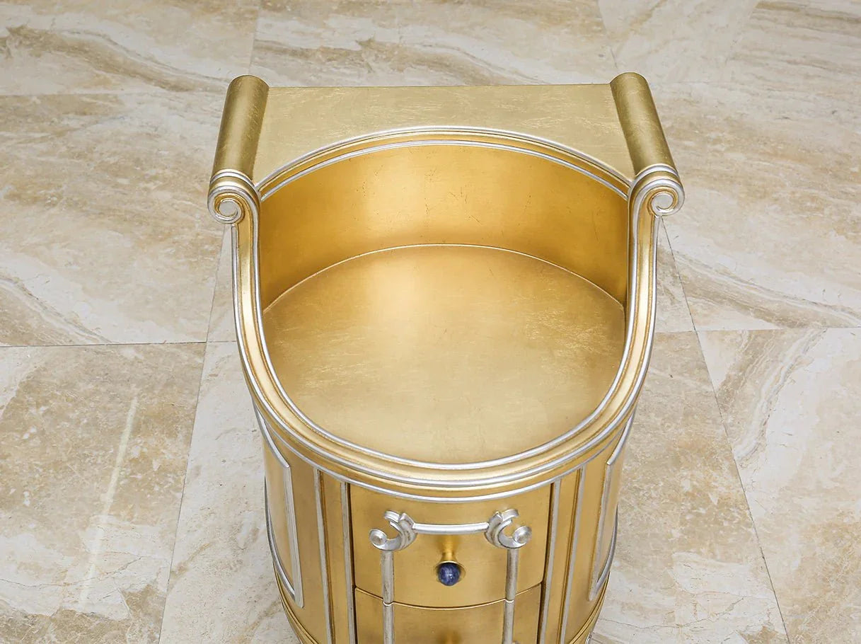 Top view of luxury gold nightstand N-072 for French bedroom furniture