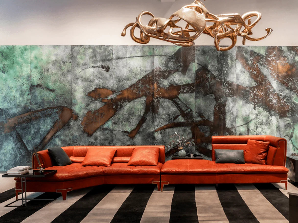 MS-2981 luxury sectional sofa styled in a luxury living room interior with modern décor