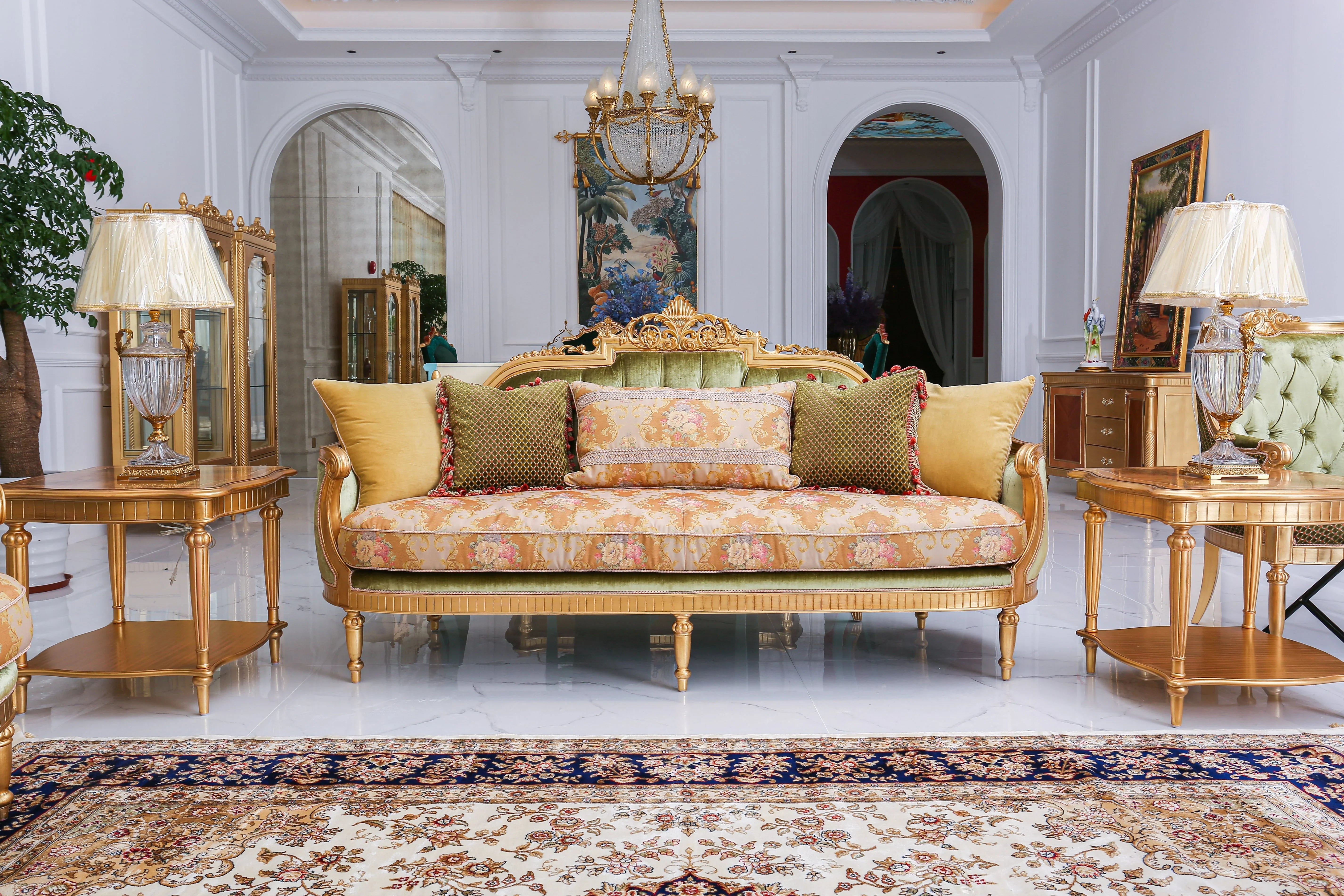 Green Velvet Sofa: Luxurious Sofa for French Living Rooms by Ritong Furnishing - RITONG HOME Furnishing