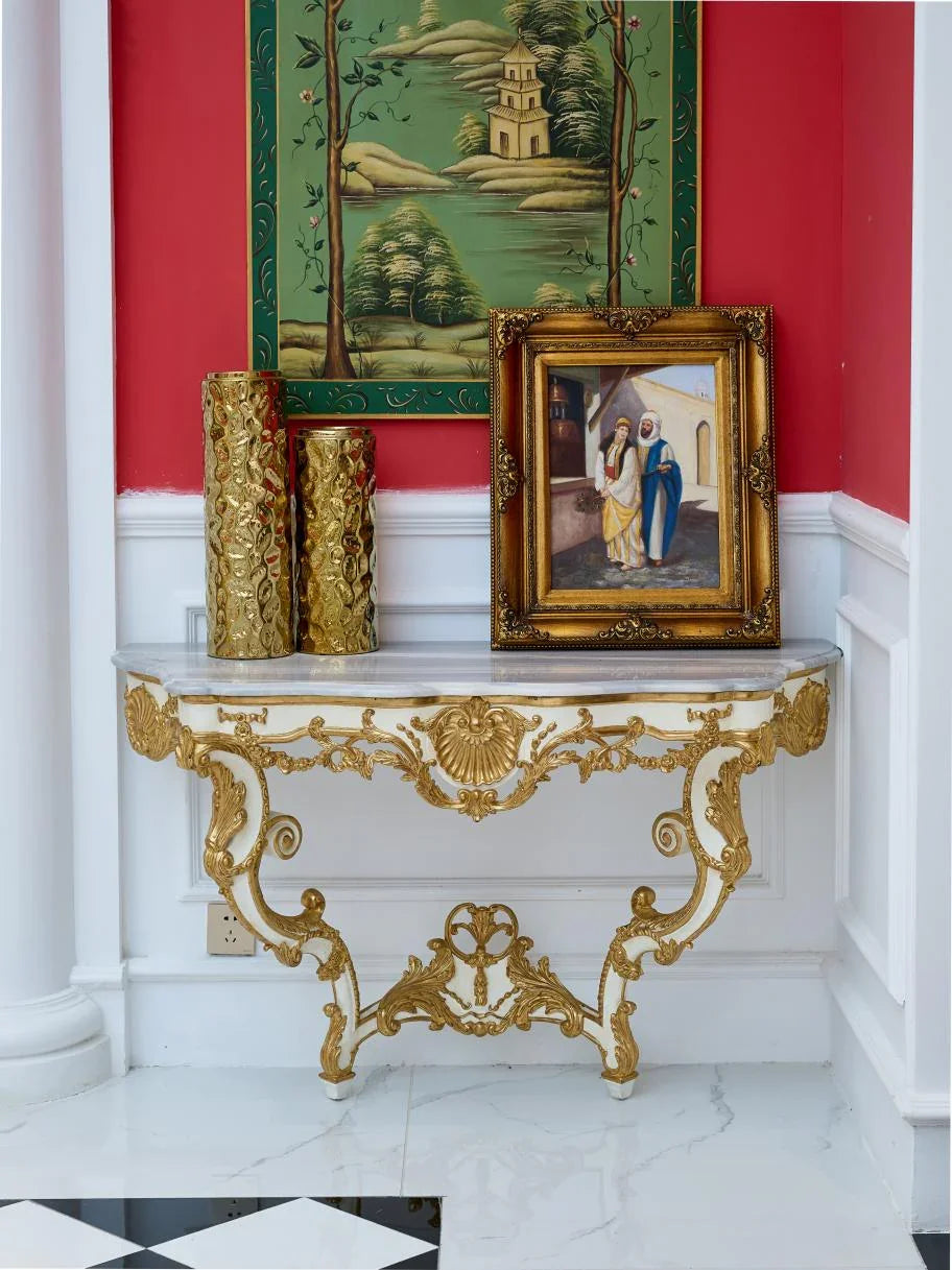 Ritong Furnishing: French Furniture Table Console - Customize Your Gold Console Table - RITONG HOME Furnishing