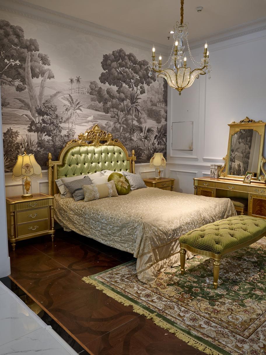 Ritong Furnishing: French Gold Nightstand, Customize High End Bedroom Furniture - RITONG HOME Furnishing