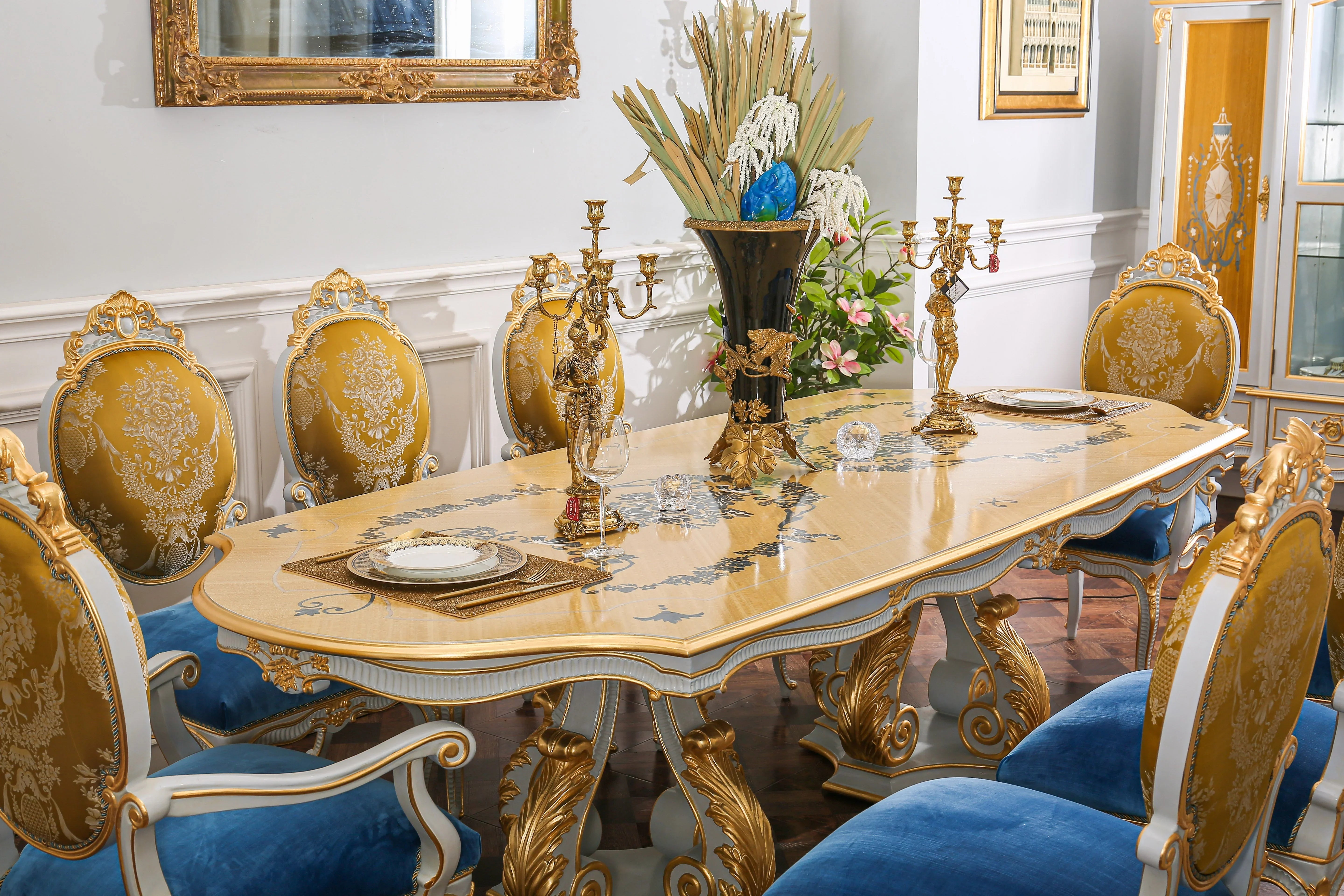 Wood Dining Table: French Wooden Dining Table Set for High End Furniture by Ritong Furnishing - RITONG HOME Furnishing