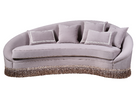 Front view of Luxury Sofa S-723 — solid wood frame, plush velvet upholstery, and full-circle tassel trim
